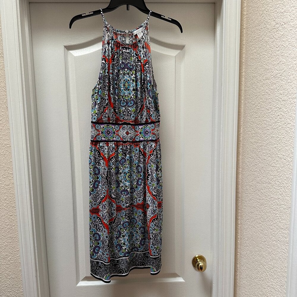 London Times border print sundress